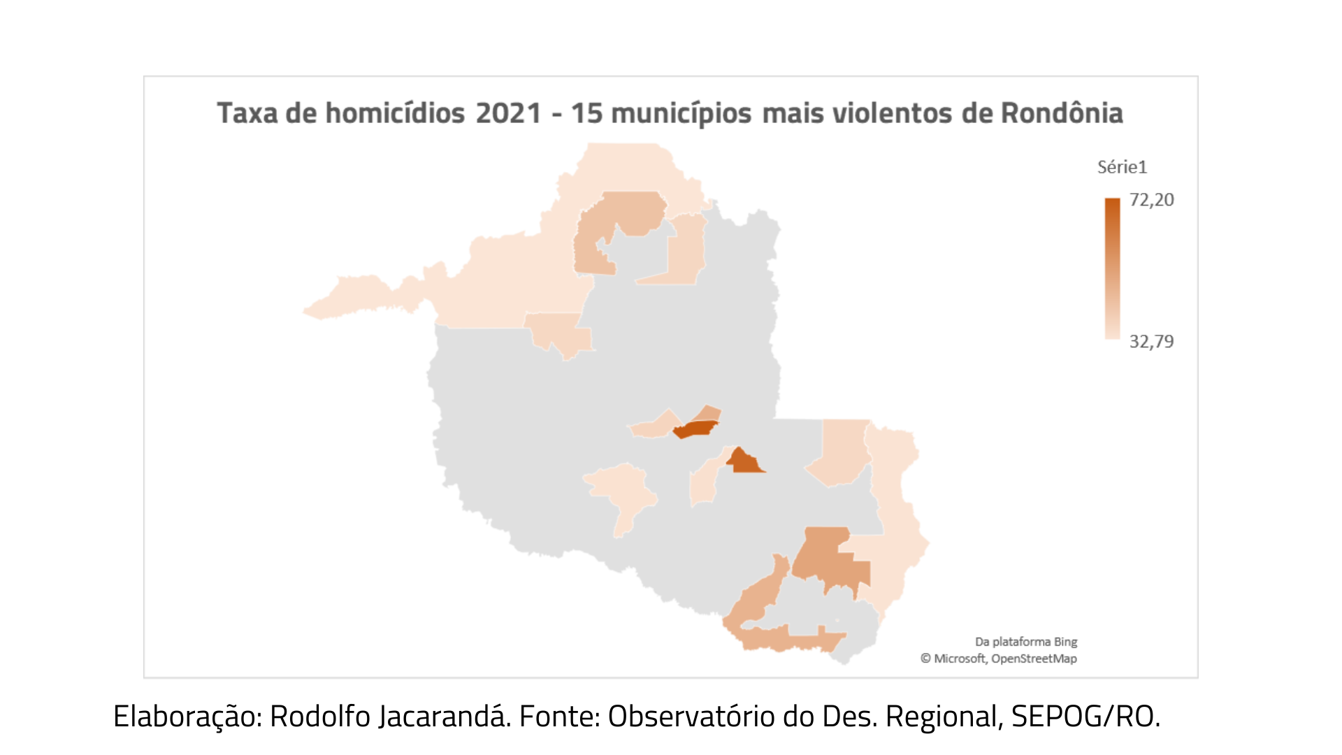 15 municípios mais violentos RO 2021