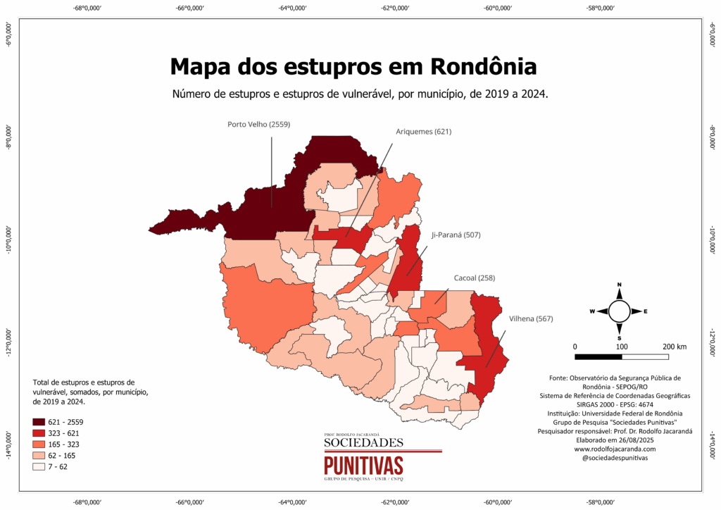 Mapa dos estupros de Rondônia